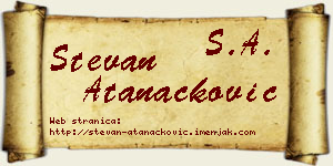 Stevan Atanacković vizit kartica